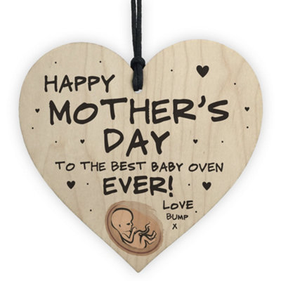 Red Ocean Mothers Day Gift From Bump Wood Heart Best Baby Oven Mum To Be Gifts Keepsake from B&Q
