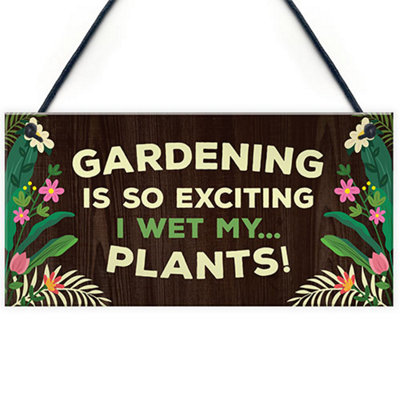 Red Ocean Gardening Gifts Funny Garden Sign Gift For Her Garden Shed Summer House Plaque from B&Q
