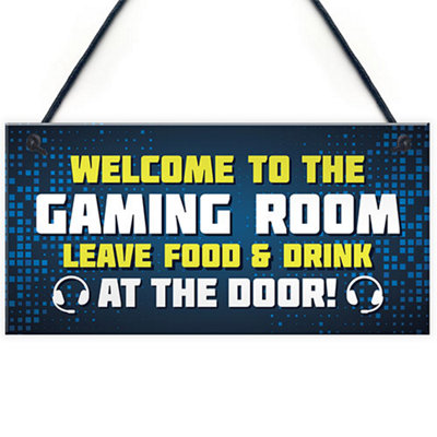 Red Ocean Gaming Sign Funny Gamer Gift Boys Bedroom Man Cave Sign Brother Son Gift from B&Q