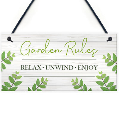 Red Ocean Garden Sign Plaque Hanging Outdoor Sign For Summerhouse Shed Decking Home Gift from B&Q
