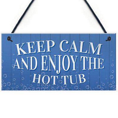 Red Ocean Funny Hot Tub Sign Hanging Garden Shed Summerhouse Decking Shed Sign Family Gift from B&Q