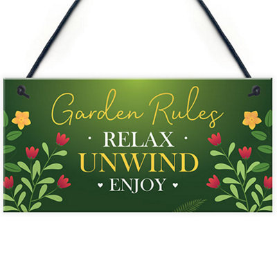 Red Ocean Garden Sign Outdoor Plaque Summerhouse Decking Shed Sign Home Decor Family Gift from B&Q
