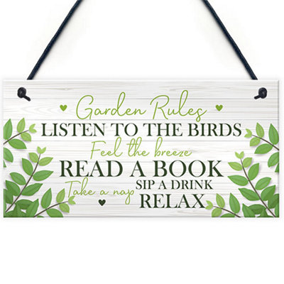 Red Ocean Garden Plaque Hanging Summer House Garden Shed Gifts For Mum Nan Nanny from B&Q