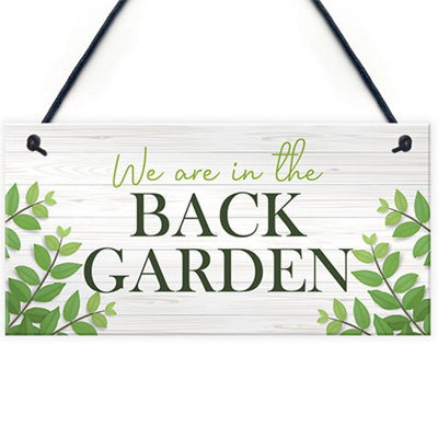 Red Ocean Back Garden Signs Hanging Door Wall Plaque Welcome Sign Home Decor Family Gift from B&Q