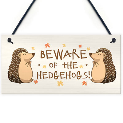 Red Ocean Beware Of The Hedgehogs Funny Garden Sign Hedgehog Sign Family Gift Home Decor Plaque from B&Q