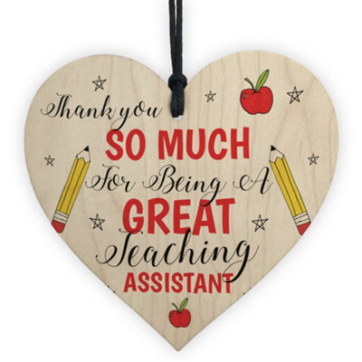 B&Q -  Teacher Gifts For Women Men Wood Heart Teacher Appreciation Gifts Teaching Assistant Gift Thank You Gifts For Teacher