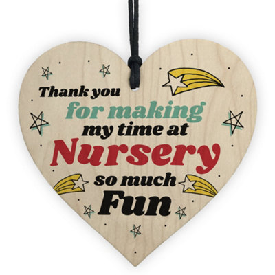 Red Ocean Thank You Teacher Gift Nursery Teacher Gift Appreciation Gift Teacher Gift Wooden Heart Ideal For Leaving Nursery Preschool from B&Q