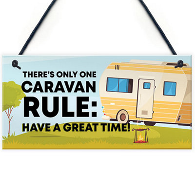 Red Ocean Funny Caravan Sign Novelty Motorhome Sign Caravan Lover Gift Friendship Retirement Gifts from B&Q