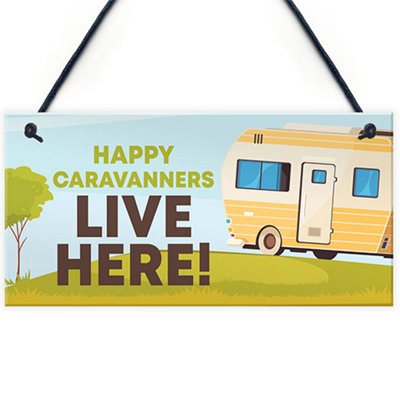 Red Ocean Caravan Sign Novelty Motorhome Sign Caravan Lover Gift Friendship Retirement Gifts from B&Q