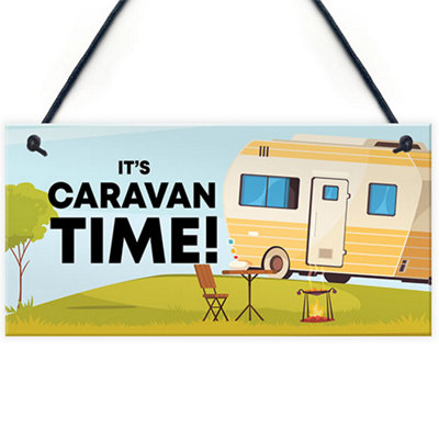 Red Ocean Caravan Sign Novelty Campervan Sign Caravan Lover Gift Birthday Retirement Gifts from B&Q