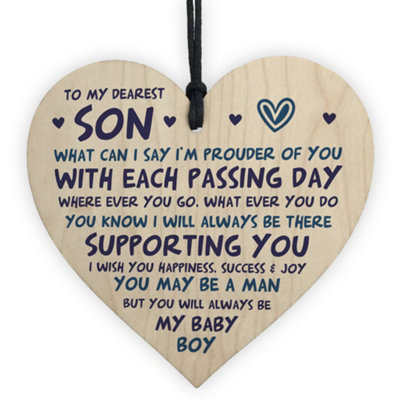 Red Ocean Gift For Son Birthday Wood Heart Son Gift From Mum Gift For Him 18Th 21St 30Th Birthday Gift For Son from B&Q