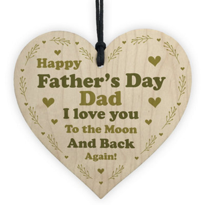 B&Q -  Fathers Day Gifts Wood Heart Hanging Gift For Dad From Daughter Son Keepsake