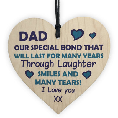 Red Ocean Dad Gift Poem Wood Heart Fathers Day Gifts For Dad From Daughter Son Keepsake from B&Q