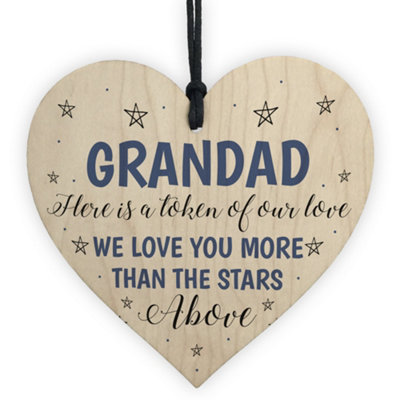B&Q -  Grandad Gifts From Granddaughter Grandson Heart Fathers Day Birthday Gift For Grandad Keepsake
