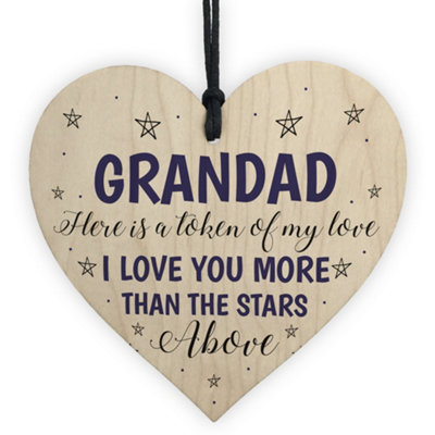 Red Ocean Grandad Gift From Grandchildren Wood Heart Novelty Fathers Day Birthday Gift For Grandad Keepsake from B&Q