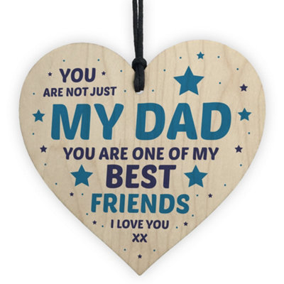 Red Ocean Fathers Day Gift For Dad Wood Heart Novelty Dad Birthday Gift Dad Gift From Son Daughter Keepsake from B&Q