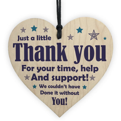 Red Ocean Thank You Gift For Him Her Friend Volunteer Mentor Colleague Wood Heart Keepsake from B&Q