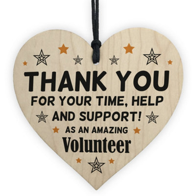 Red Ocean Thank You Gift For Volunteer Him Her Friend Mentor Colleague Wood Heart Keepsake from B&Q