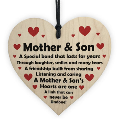 Red Ocean Mother And Son Gifts Wood Heart Son Birthday Gifts From Mum 16Th 18Th 21St Birthday Gift For Him from B&Q