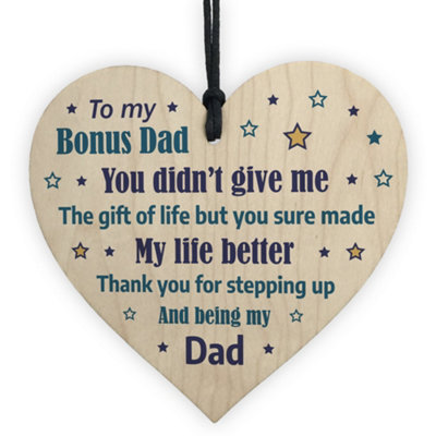 Red Ocean Step Dad Gifts From Stepdaughter Stepson Wood Heart Birthday Fathers Day Gifts For Step Dad from B&Q