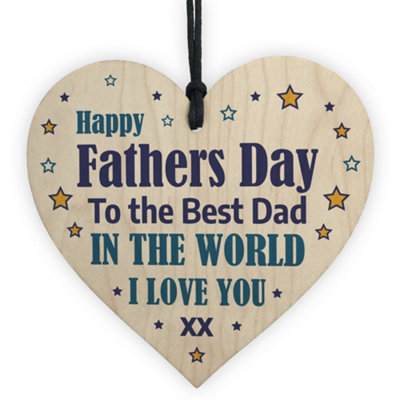 B&Q -  Fathers Day Gifts For Dad Wooden Heart Dad Gift From Daughter Son Gift For Him