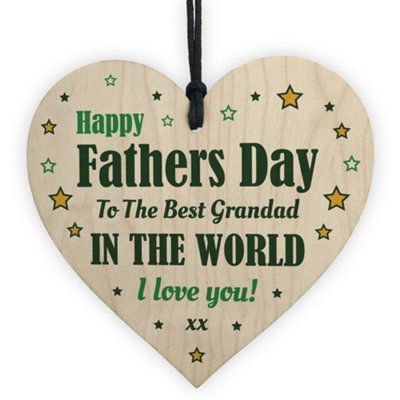 Red Ocean Fathers Day Gifts For Grandad Wooden Heart Grandad Gift From Granddaughter Grandson Gift For Him from B&Q