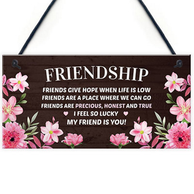 B&Q -  Best Friendship Gift Plaque For Best Friend Birthday Christmas Gift For Her Women Mum Friend