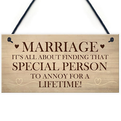 Red Ocean Marriage Gift For Husband Wife Funny Wedding Anniversary Gift For Couple Hanging Wedding Plaque from B&Q