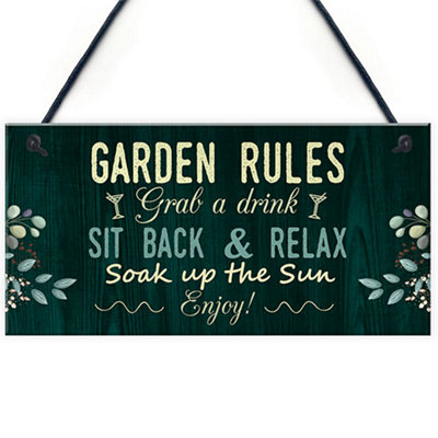 B&Q -  Garden Signs And Plaques Hanging Wall Door Sign Shabby Outside Sign Friendship Gift Summerhouse Sign