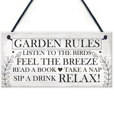 B&Q -  Garden Signs And Plaques For Outside Shabby Chic Wall Door Shed Sign Friendship Gift
