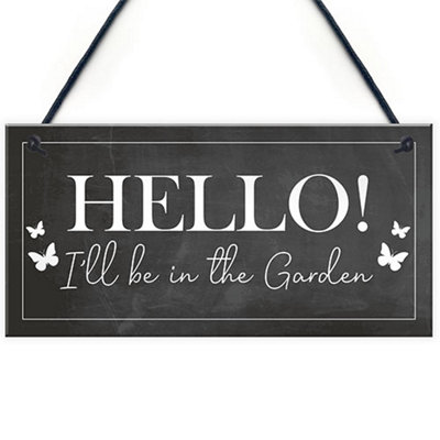 B&Q -  Garden Sign Novelty Garden Plaque Summer House Sign Garden Shed Sign Friendship Gift Shabby Chic Sign