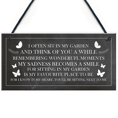 Red Ocean Garden Plaque Summer House Sign Hanging Garden Shed Sign Friendship Mum Nan Memorial Gift from B&Q