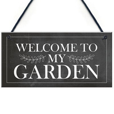 Red Ocean Garden Sign Novelty Welcome Sign Hanging Plaque Summer House Sign Garden Shed Friendship Gift from B&Q