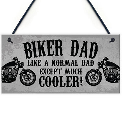 Red Ocean Biker Dad Gifts Funny Man Cave Sign Gift For Motorbike Motorcycle Enthusiast Novelty Gift For Dad from B&Q