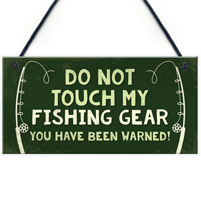 B&Q -  Novelty Fishing Sign Gift For Fisherman Funny Birthday Gifts For Fishing Enthusiast Gift For Men Dad Grandad Him