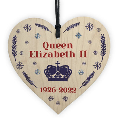 Red Ocean Queen Elizabeth Ii Wooden Plaque In Memory Memorial Sign Christmas Bauble from B&Q