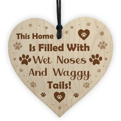 Red Ocean Handmade Dog Wooden Hanging Heart Plaque Funny Gift Perfect For Dog Lovers Pet Keepsake from B&Q