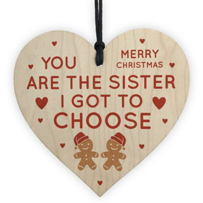 Red Ocean Best Friend Heart Hanging Sign Christmas Decoration Sister Gifts Bff Friendship Gift from B&Q