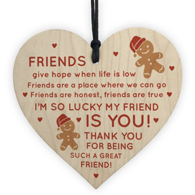 Red Ocean Best Friend Gift Poem Heart Sign Christmas Decoration Friend Gifts Bff Friendship Gifts For Him Her from B&Q