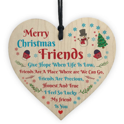 Red Ocean Best Friend Poem Heart Hanging Sign Christmas Gift For Friendship Gift For Women from B&Q