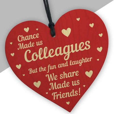Red Ocean Chance Made Us Colleagues Gift Wood Heart Leaving Job Friend Birthday Thank You Gift from B&Q