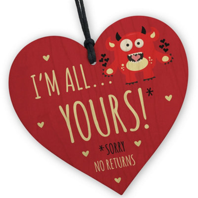 Red Ocean Funny Valentines Gift Present For Boyfriend Girlfriend Him Her Im All Yours No Returns Gift For Him Her from B&Q