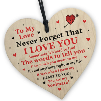 Red Ocean A Gift To Your Soulmate Anniversary Gifts For Him Her Wooden Hanging Heart Gift For Boyfriend Girlfriend