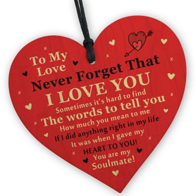 Red Ocean Valentines Gifts For Him Her Wooden Red Heart Soulmate Gift For Girlfriend Boyfriend Husband Or Wife from B&Q