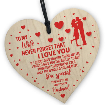 Red Ocean Gift For Wife From Husband Wood Heart Birthday Valentines Anniversary Gifts For Wife from B&Q