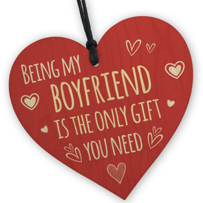 Red Ocean Funny Boyfriend Gifts From Girlfriend Boyfriend Birthday Valentines Anniversary Present Idea Wood Heart Plaque from B&Q