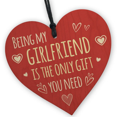 Red Ocean Funny Girlfriend Gifts From Boyfriend Girlfriend Birthday Valentines Anniversary Present Idea Wood Heart Plaque from B&Q