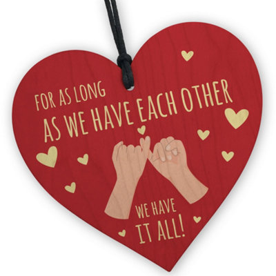 Red Ocean Couples Gift For Boyfriend Girlfriend Husband Wife Him Valentines Wooden Heart Keepsake from B&Q