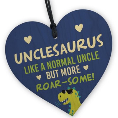 Red Ocean Unclesauras Wooden HeartLike A Normal Uncle But More Roar-SomeIdeal For Uncle, from B&Q