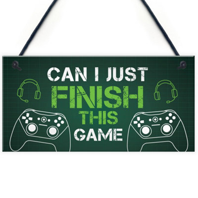 Red Ocean Gamer Finish The Game Novelty Gaming Accessories For Boys Bedroom Games Room Gamer Gifts For Son Brother from B&Q